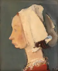 Olandeză by Corneliu Baba, 1975, ulei pe carton, sold Nov 2025