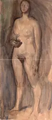 Pomona by Corneliu Baba, acuarelă, guașă, creion, cărbune pe hârtie, sold Nov 2025