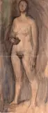 Corneliu Baba, Pomona, acuarelă, guașă, creion, cărbune pe hârtie
