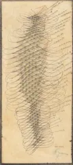 Paul Neagu, 128 Cells, 1971, tuș negru și roșu pe hârtie