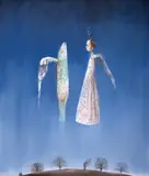 Ștefan Câlția, Pește cu aripi, 1999, ulei pe pânză