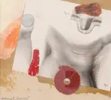 Daniel Spoerri, La médicine opératoire dessinée d'après nature par N.H. Jacob, 1995, colaj, creion
