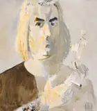 Constantin Piliuță, Autoportret cu țigară, ulei pe pânză