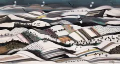 Viorel Mărginean, Iarnă la Cenade, 1995, ulei pe pânză
