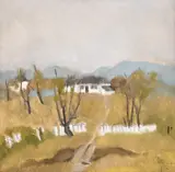 Constantin Piliuță, Satul copilăriei, 1994, ulei pe placaj