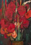 Corneliu Baba, Gladiole, 1967, ulei pe pânză