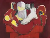 Ion Pacea, Natură statică cu gips antic, 1975, ulei și cărbune pe carton