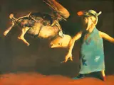 Georges Mazilu, L'ange déchu, acrilic pe pânză