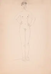 Hedda Sterne, Model, creion pe carton
