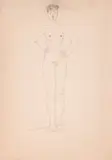 Hedda Sterne, Model, creion pe carton