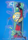 Ion Iancuț, Prieteni, pastel pe hârtie