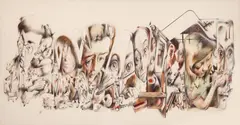 Eugen Bratfanof, Ferestre, 2009, creioane colorate pe hârtie
