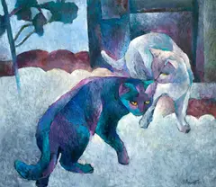 Marilena Murariu, Îndrăgostiți, 2005, ulei pe pânză