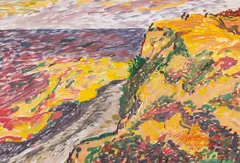 Silvia Radu, Faleză la Vama Veche, 1998, tempera și acuarelă pe pânză