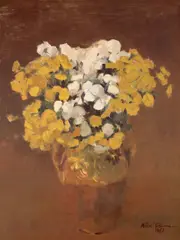 Mihai Cismaru, Vas cu tufănele, ulei pe pânză