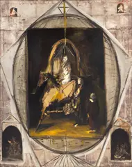 Cavaler by Mircea Ciobanu, ulei și colaj cu lemn pe pânză, offered Nov 2025