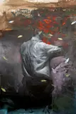 Mathias Bar, As Above, So Below, 2018, ulei și colaj pe pânză