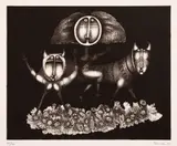 Jules Perahim, Les masques, 1977, litografie