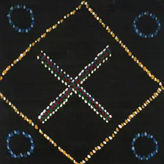 Josko Eterović, Kompozicija s križem, kvadratom i kružnicama, 1982., ulje na dasci