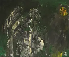 Ivan Šebalj, Obasjane figure, 1998., ulje na platnu