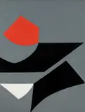 Vasko Lipovac, Bez naslova (Crno, bijelo i crveno), 1959., ulje na platnu
