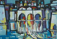 Branko Kovačević, Dubrovnik, gvaš i tempera na papiru