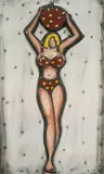 Nikolina Ivezič, Bikini, 2003., piktoplastika i assemblage na drvenoj dasci