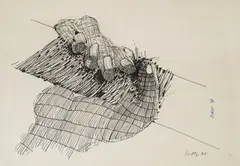 Miroslav Šutej, Iz serije "Ruke", 1978., tuš na kartonu