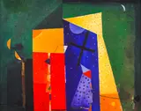 Stoyan Tsanev, Green night, 1994, oil on canvas
