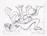 George Papazov, Silhouettes and Shadows, 1968, ink on paper