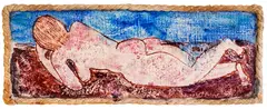 Nude by Lika Yanko, 1991, tempera on canvas laid on wood, sold Nov 2025