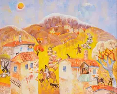 Milcho Spasov, Autumn in the village, 2008, oil on canvas