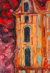 The yellow house by Yoan Leviev, oil on canvas, sold Nov 2025
