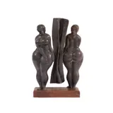Krasimir Dzhidrov, Two women, 2013, bronze on wood