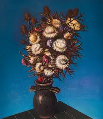 Stoyan Domuschiev, Still life with thorns, oil on canvas