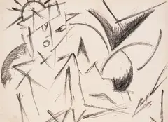Nikolay Diulgheroff, Composition with a sun, pencil on paper