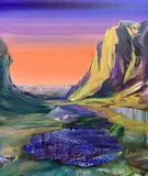 Nora Ampova, Lava sky, 2025, acrylic and oil on canvas