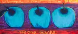 Svilen Stefanov, Three blue apples, 2025, oil on canvas