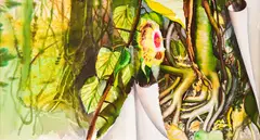 The green wealth of the planet by Tekla Aleksieva, 1989, watercolor on paper, sold Nov 2025