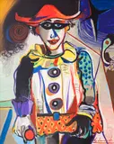Edmond Demirjian, Harlequin, oil on canvas