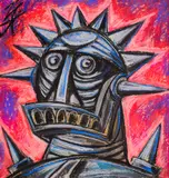Yoan Leviev, Knight, pastel on paper