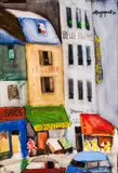 Lyuben Zidarov, Street in Paris, 1991, watercolor and oil on paper