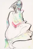 Gredi Assa, Nude, watercolor, ink and pastel on paper