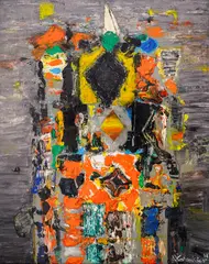 Nikolay Yanakiev, Composition, 1998, oil on canvas