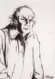 Georgi Chapkanov, Federico Fellini, ink on paper