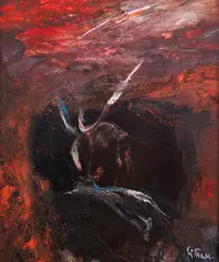 Stanislav Pamukchiev, Separation, oil on hardboard