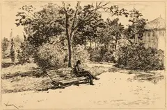 În parc by Theodor Aman, acvaforte și gravură cu acul, sold Oct 2025