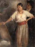 Nicolae Vermont, Întâlnirea, 1907, ulei pe pânză lipită pe carton