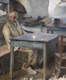 Leon Biju, La Cafeneaua lui Mamut, 1927-1930, ulei pe pânză