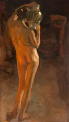 Ipolit Strâmbu, Pregătiri de îmbăiere, 1905, ulei pe carton